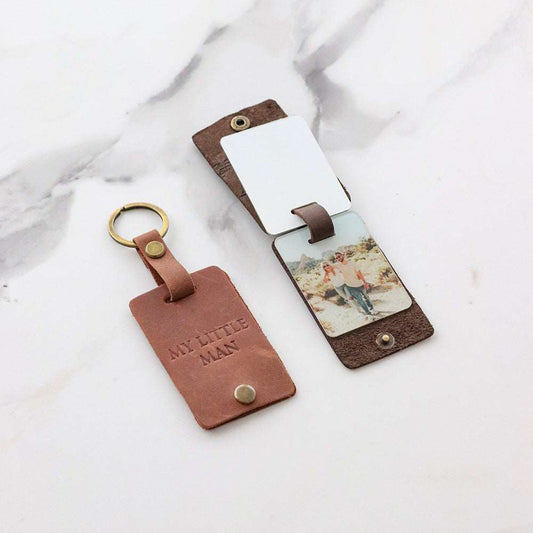Personalized Acrylic Photo Leather Keychain