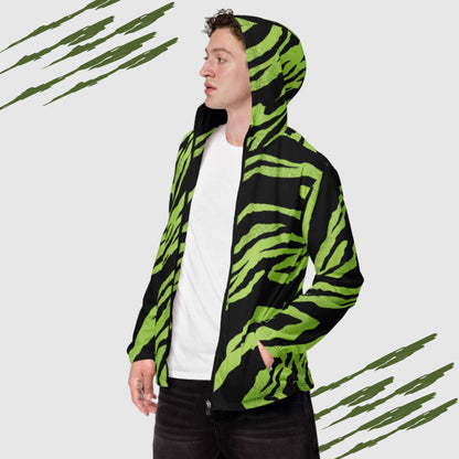 Men’s Green Tiger Pattern Windbreaker
