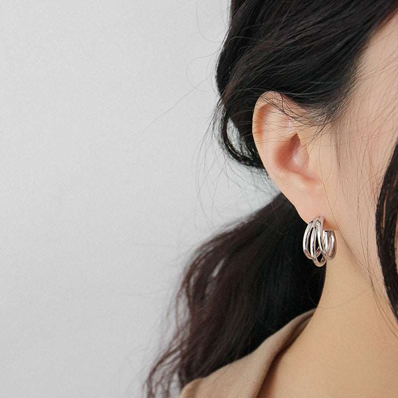Women's Circle Rings S925 Sterling Silver Earrings