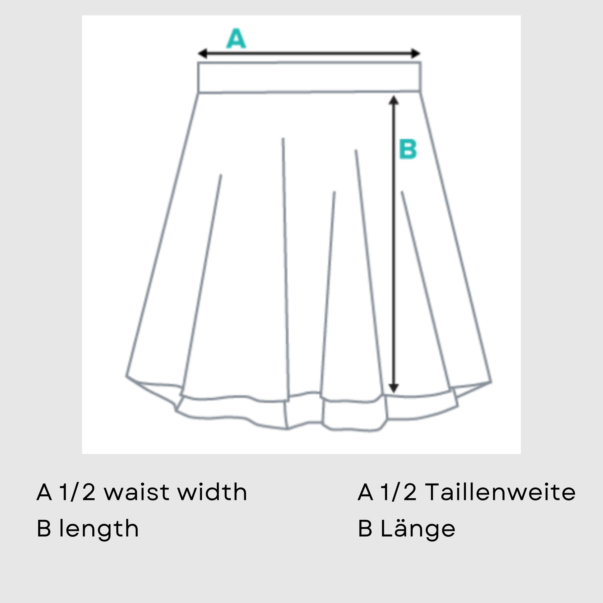Black Checkered Skater Skirt measurement guide