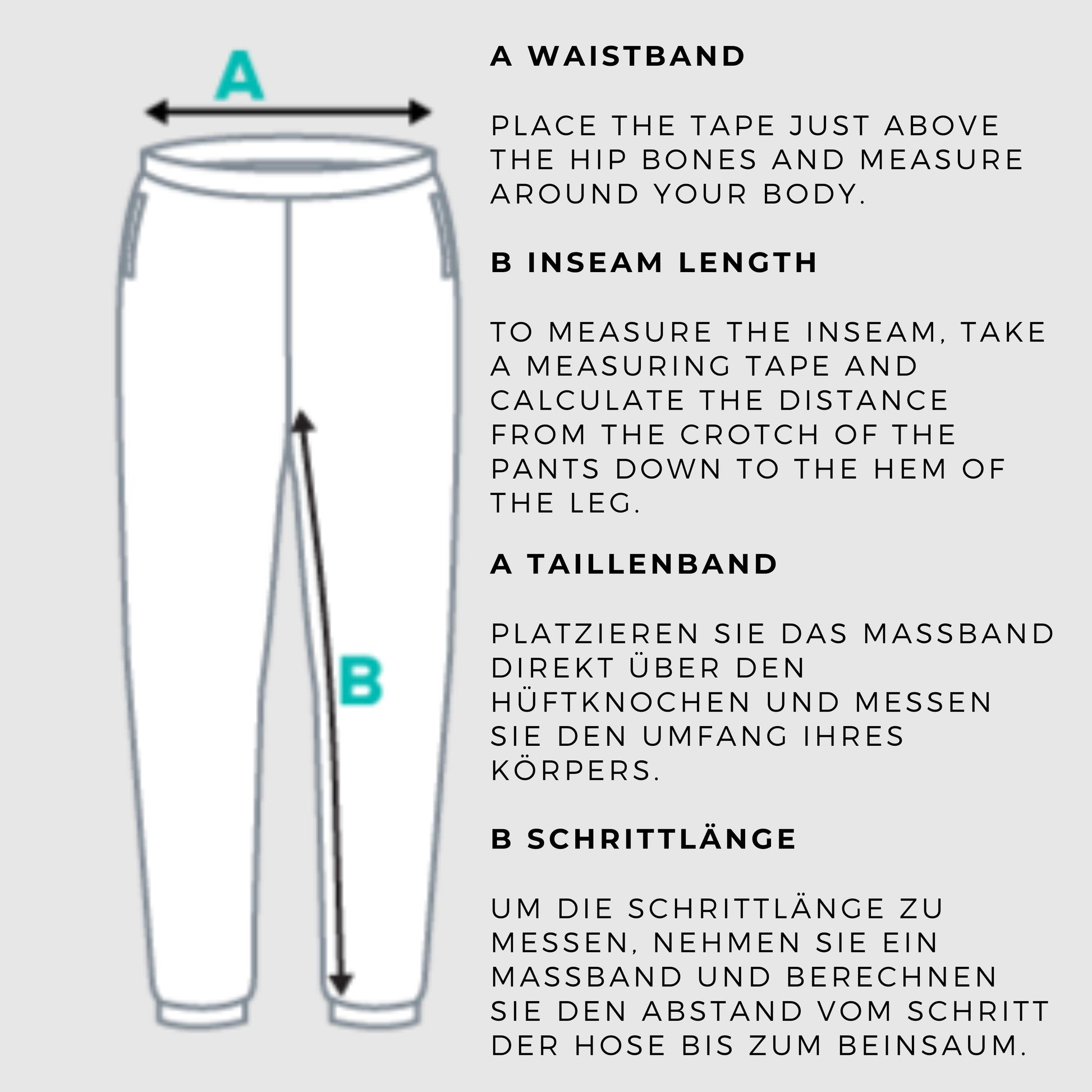 Women's Flower Garden Pattern track pants measurement guide