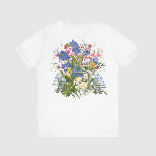 Unisex Beautiful Wildflowers Cottagecore Style Jersey Short Sleeve Tee