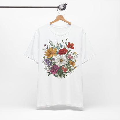 Unisex Botanisches Vintage Cottagecore Stil Jersey Kurzärmeliges T-Shirt