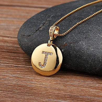 Women's Fashion Jewellery Letter Necklace with Glossy Diamonds J
