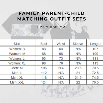Family Parent-child Matching Outfit Sets size