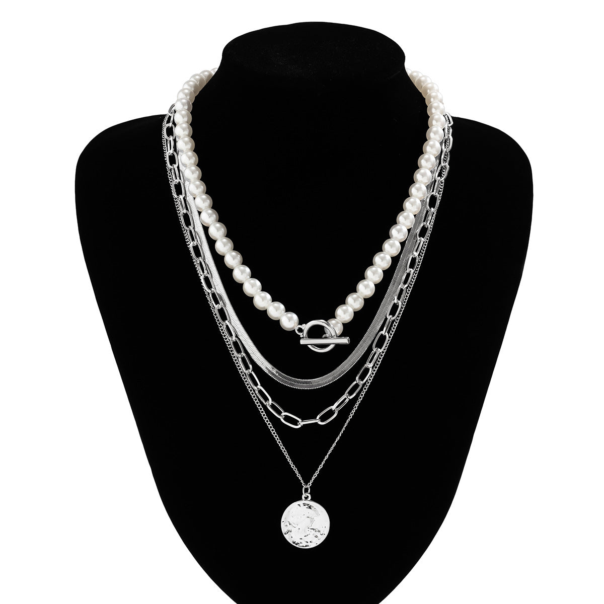 Men's Stitching Pearl Necklace