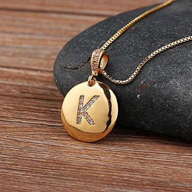 Women's Fashion Jewellery Letter Necklace with Glossy Diamonds K