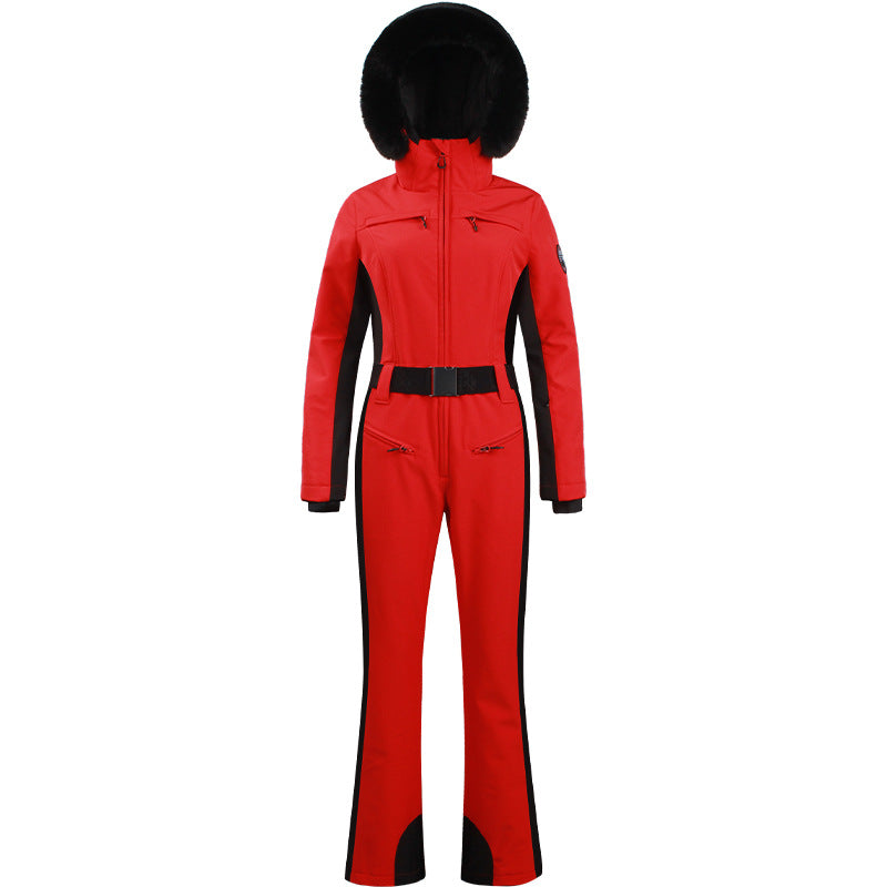 Women's Professional Double-board Thickened and Warm One-piece Ski Suit
