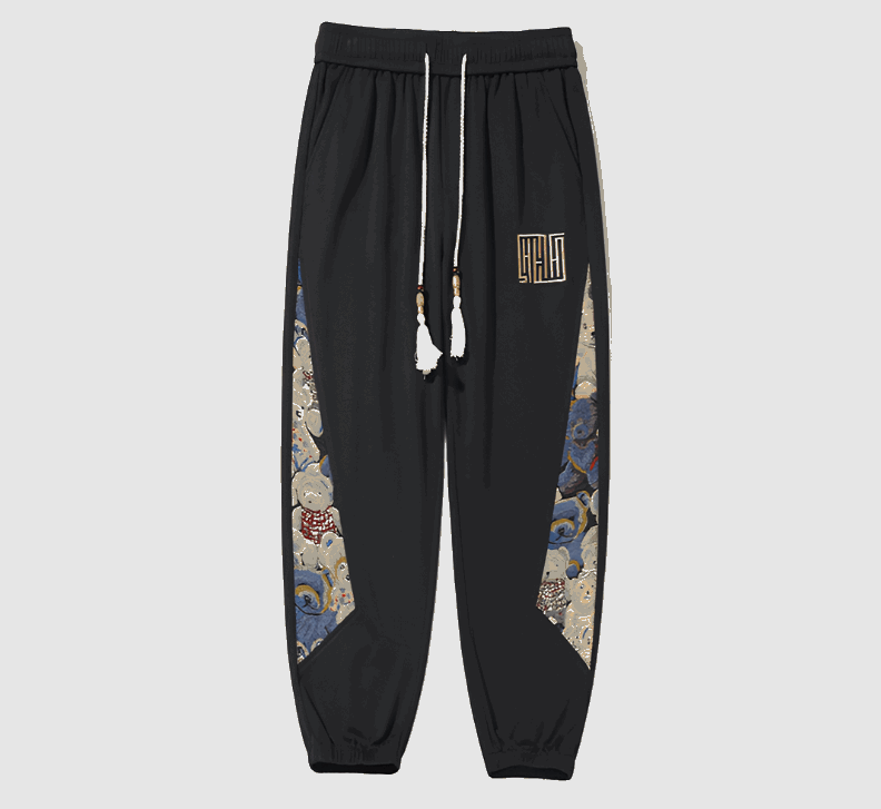 Men's Stitching Patch Pattern Sweatpants