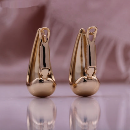 Women's Glossy Rose Gold Earrings