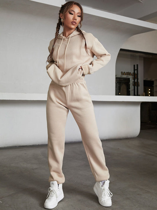 Damen Basics - Outfit-Set aus Kapuzenpullover und Hose