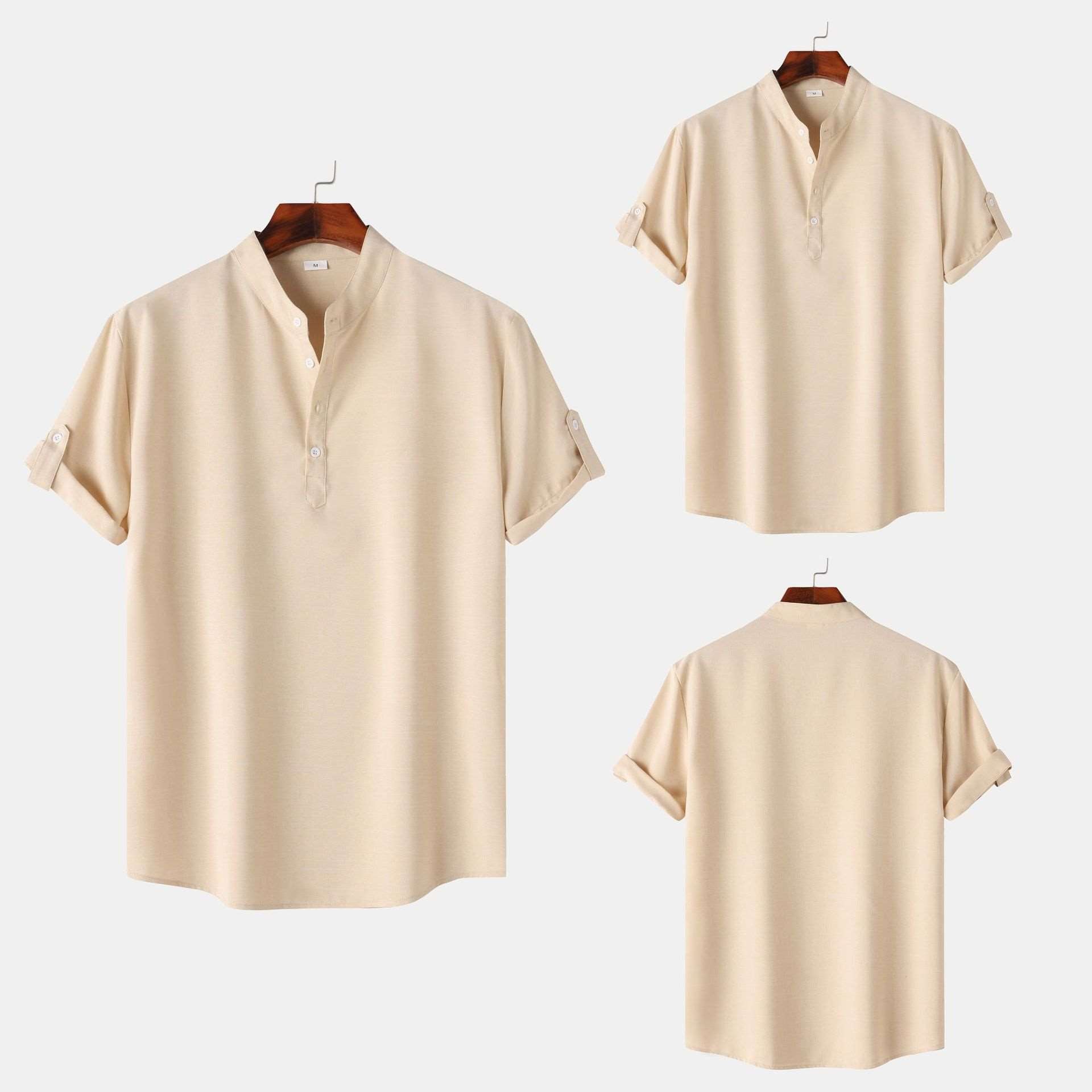 Men's Solid Color Short Sleeve Shirt