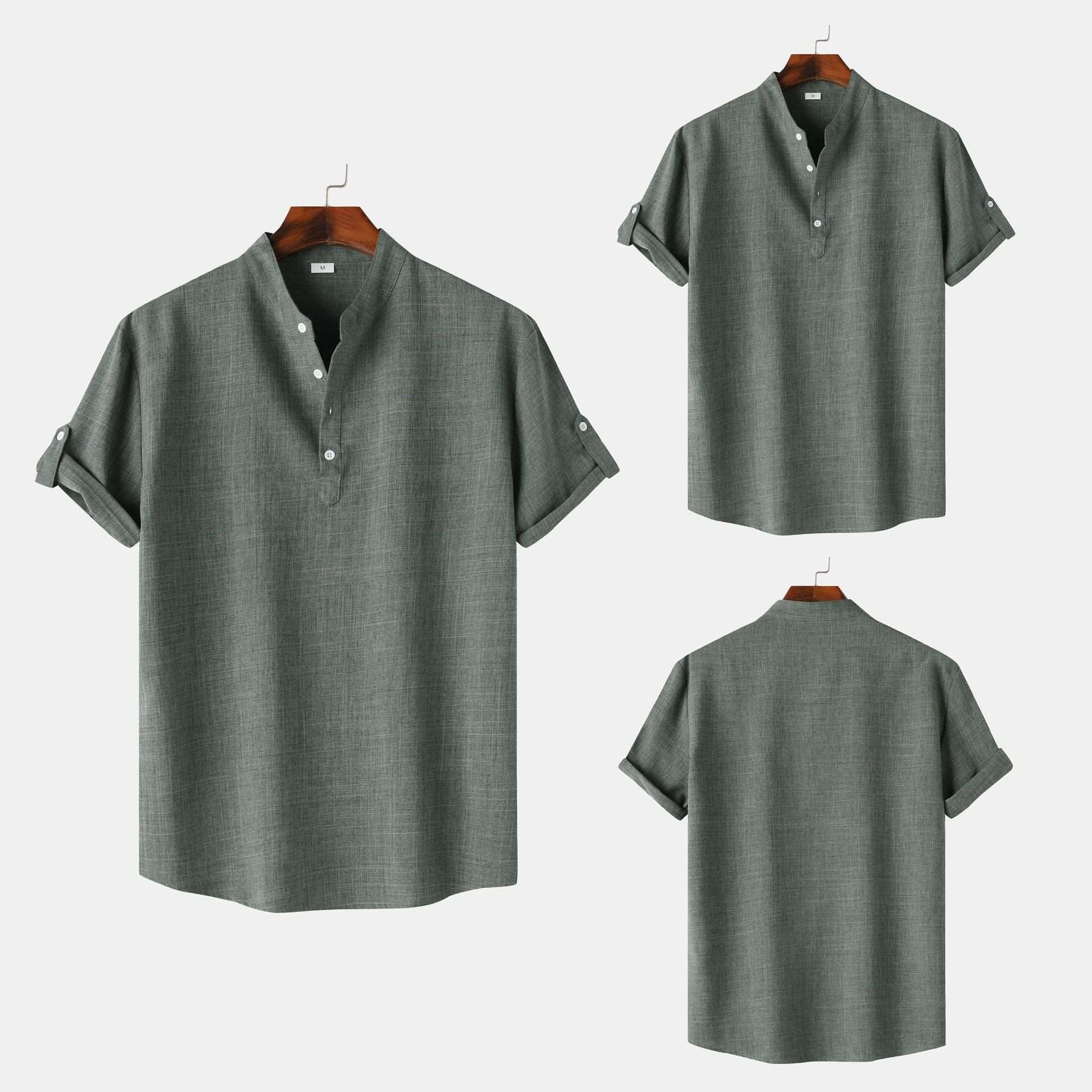 Men's Solid Color Short Sleeve Shirt