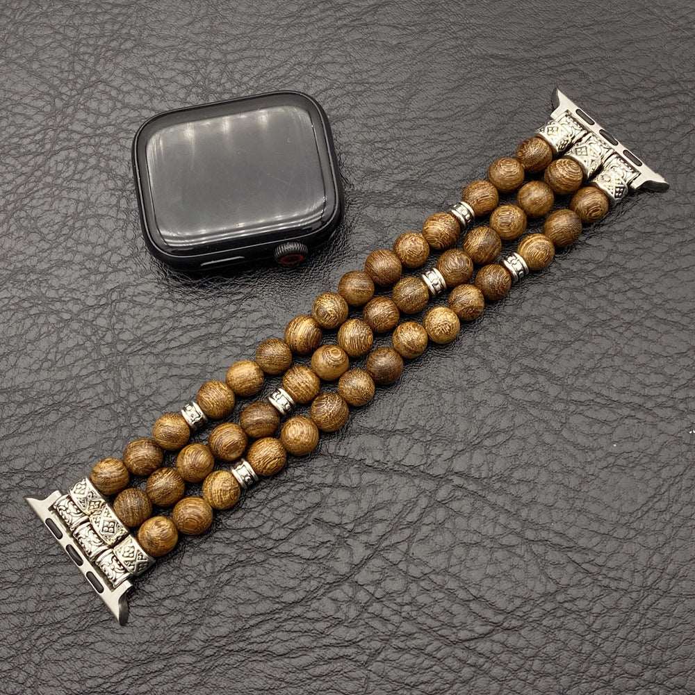 Solid Wood Bead Bracelet for Apple Watch