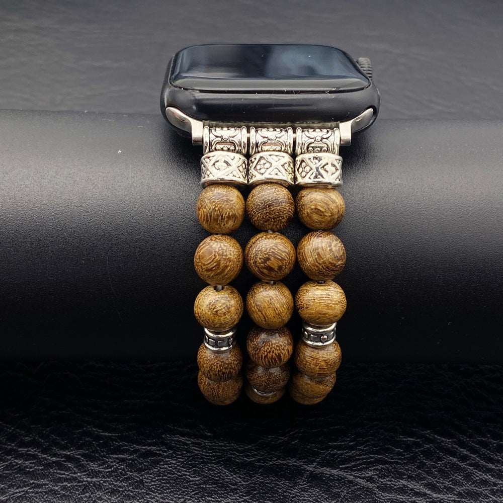 Solid Wood Bead Bracelet for Apple Watch