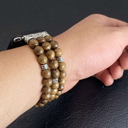 Solid Wood Bead Bracelet for Apple Watch