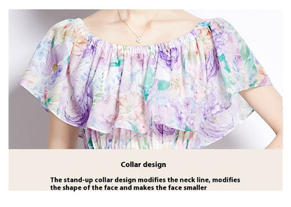 Women's Fairy Style Off-Shoulder Floral Dress