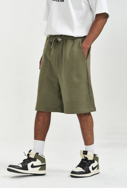 Men's Casual Loose Drawstring Heavy Cotton Shorts