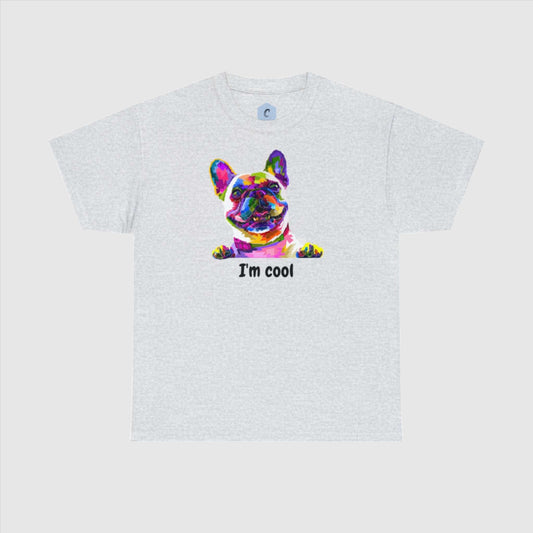 Unisex I'm Cool Pug Print Heavy Cotton Tee T-Shirt