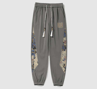 Men's Stitching Patch Pattern Sweatpants