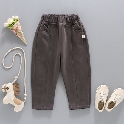 Baby Boys and Girls Solid Color Casual Pants