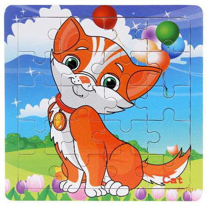 Kids Animal Wooden Puzzle, 3+ Years cat