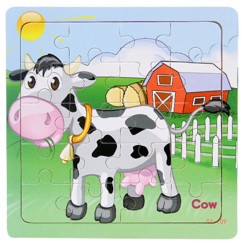 Kids Animal Wooden Puzzle, 3+ Years cow