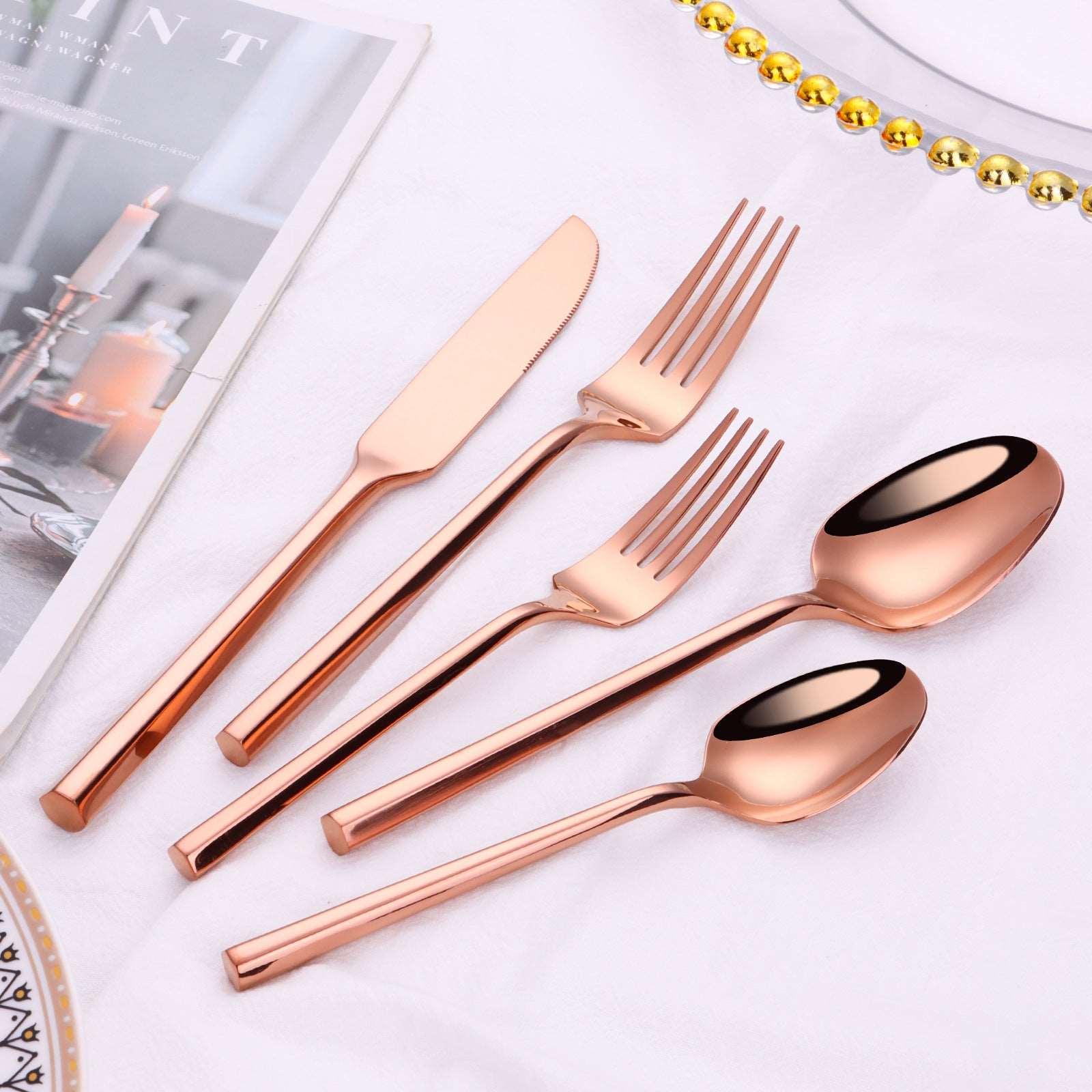 Elegant Stainless Steel Knife, Fork And Spoon Set