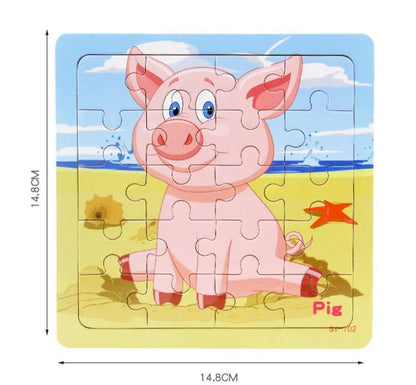 Kids Animal Wooden Puzzle, 3+ Years size