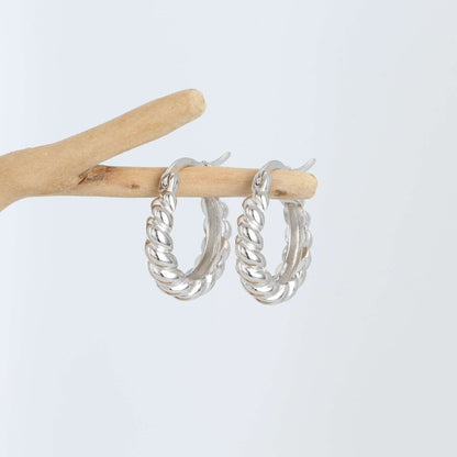 Women's Sterling Silver Twist Earrings