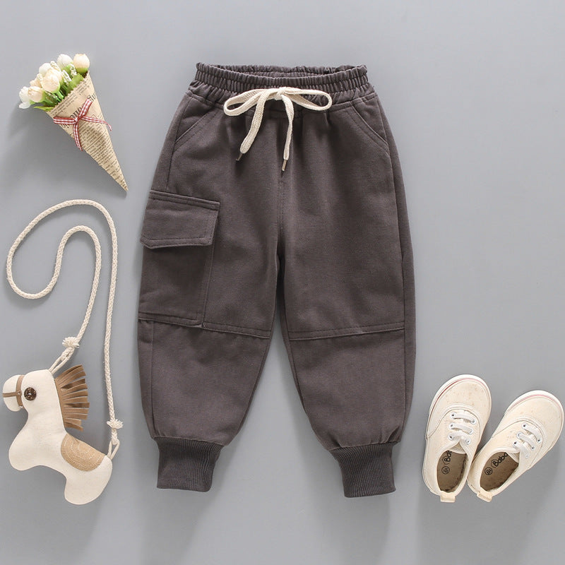 Baby Boys and Girls Solid Color Casual Pants