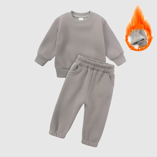 Kids Casual Sports Sweatshirt and Pants Two-piece Outfit Set