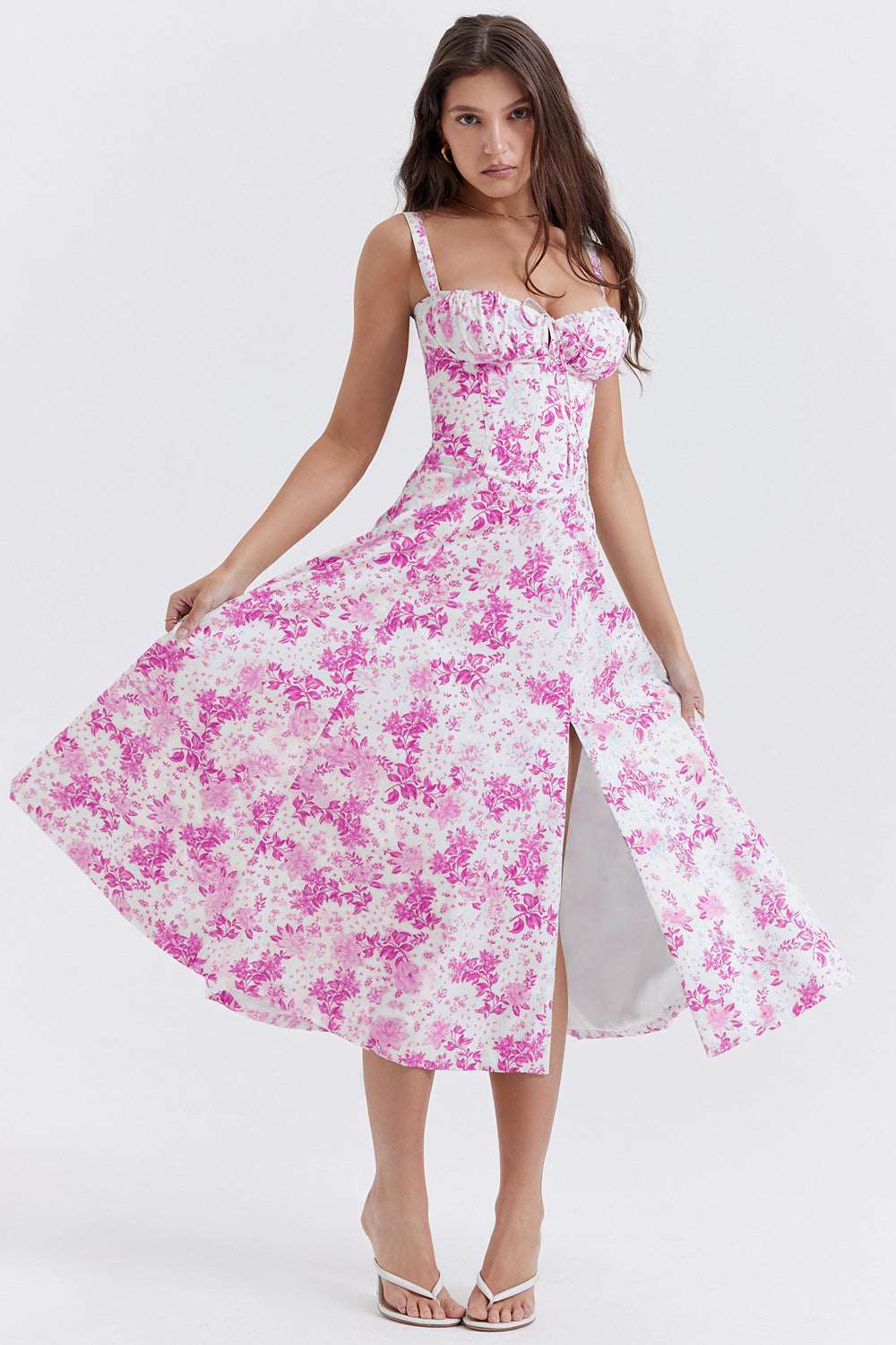 Women's Floral Print Dress With Straps