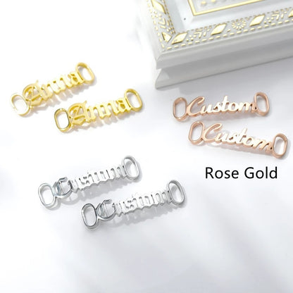 Personalized Shoes Stainless Steel Name Buckle Rose Gold