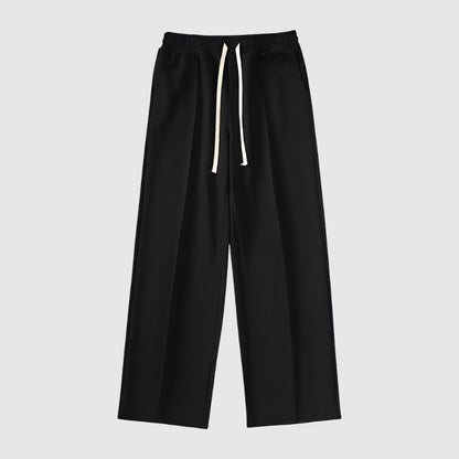 Men's Casual Pleat Stitching Loose Wide Straight Leg Pants