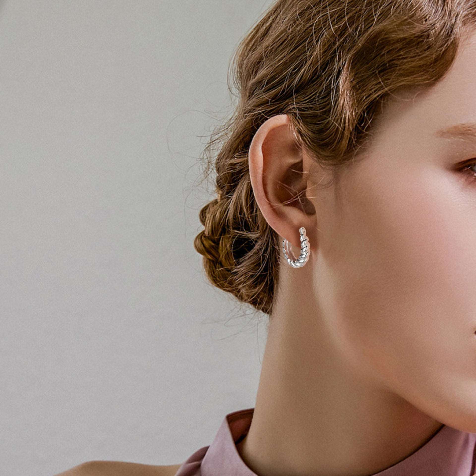Women's Sterling Silver Twist Earrings