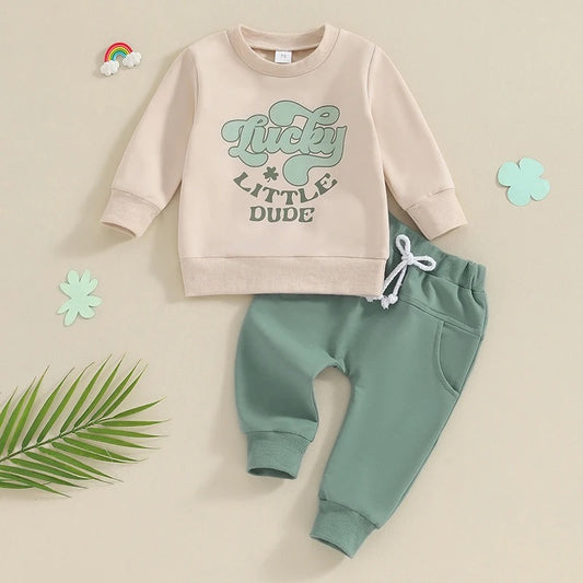 Baby Long Sleeved Sweatshirt and Sweatpants Outfit Set