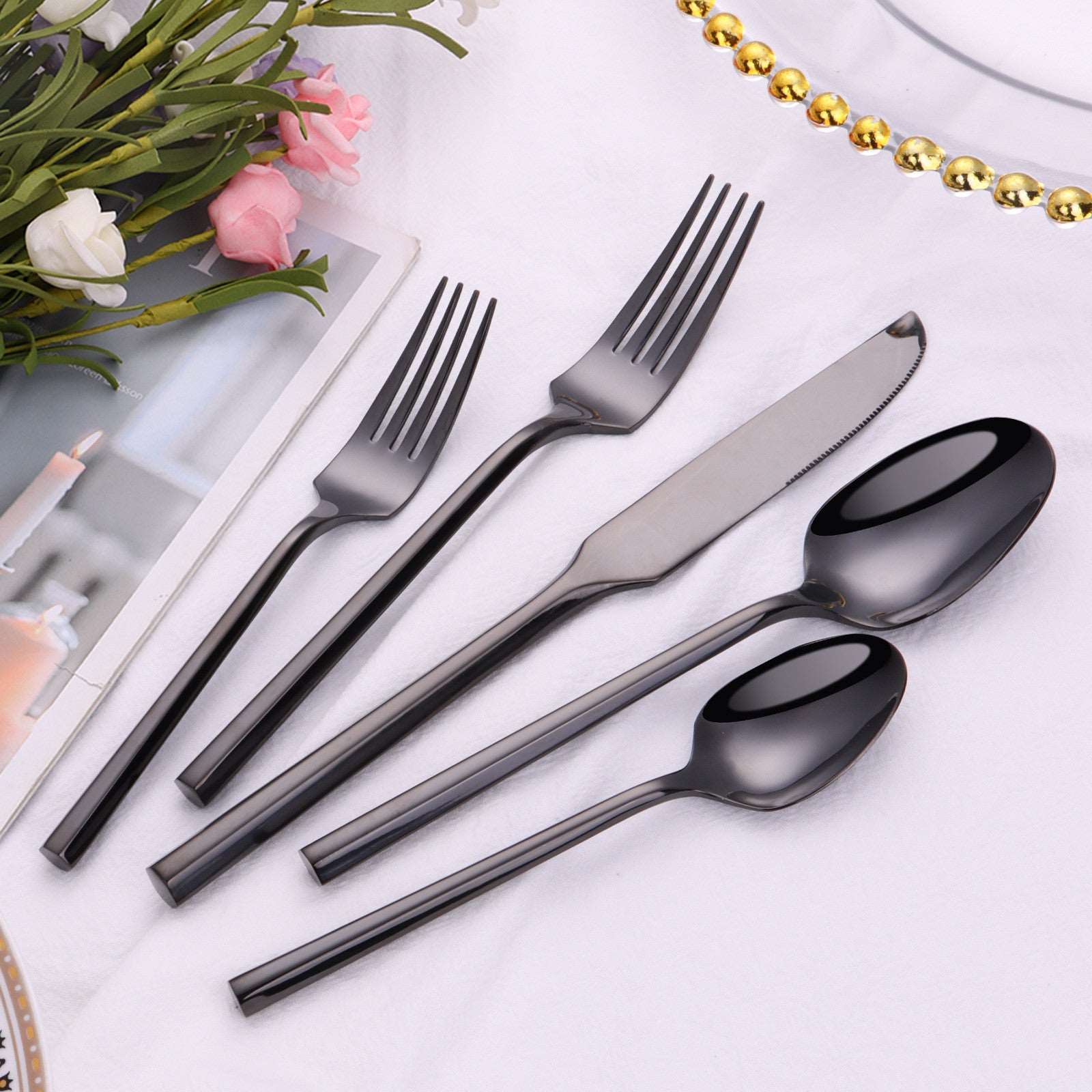 Elegant Stainless Steel Knife, Fork And Spoon Set