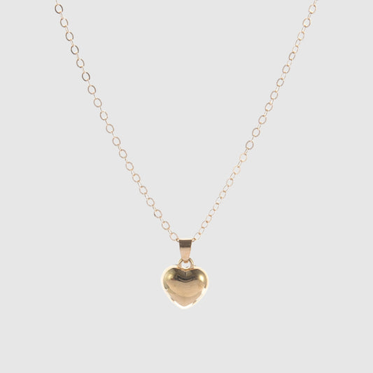 Einfache Kupfer-Pfirsich-Herz-Halskette für Damen