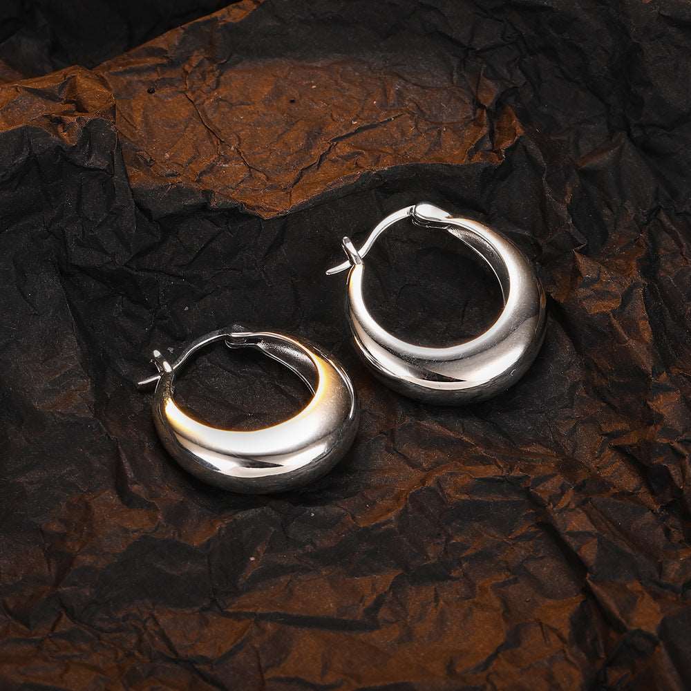 Women's Geometric U-shaped Silver 925 Earrings