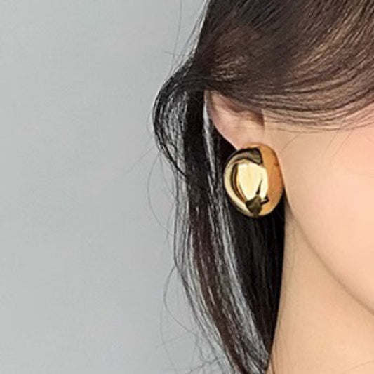Women's Gold Color Large Earrings