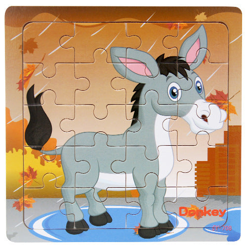 Kids Animal Wooden Puzzle, 3+ Years donkey