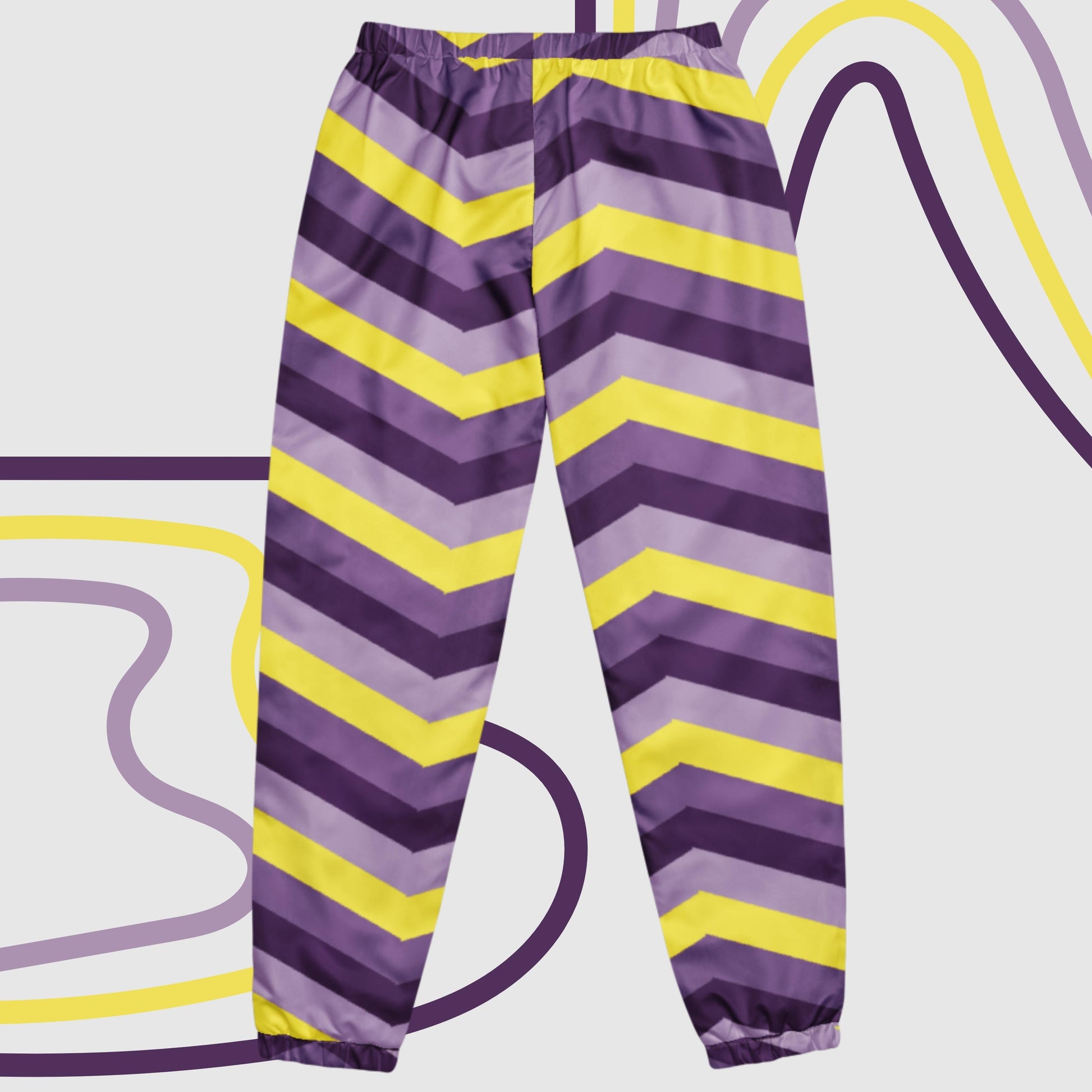 Retro Purple Wavy Lines Unisex Track Pants