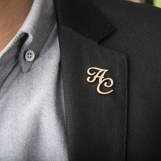Men's Elegant Personalized Name Initials Brooch
