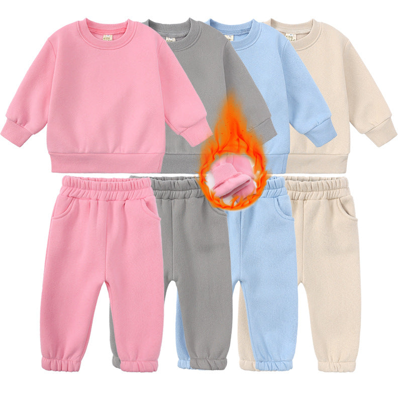 Kids Casual Sports Sweatshirt and Pants Two-piece Outfit Set