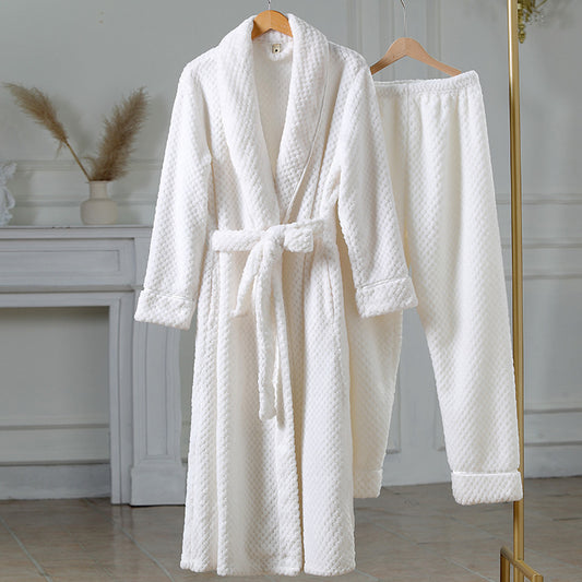 Unisex Comfortable Flannel Thermal Robe