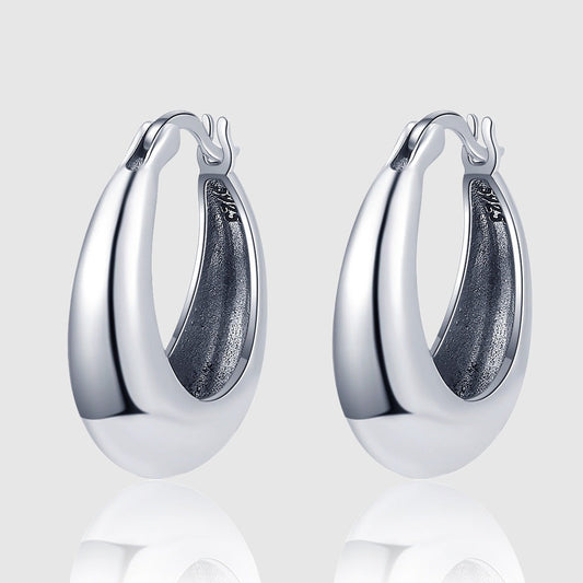Women's Geometric U-shaped Silver 925 Earrings
