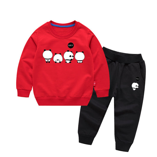 Kids Custom Design Long-sleeved Sweatshirt and Sweatpants Two piece Outfit Set