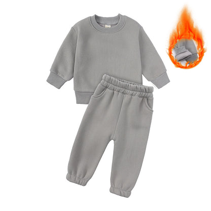 Kids Casual Sports Sweatshirt and Pants Two-piece Outfit Set