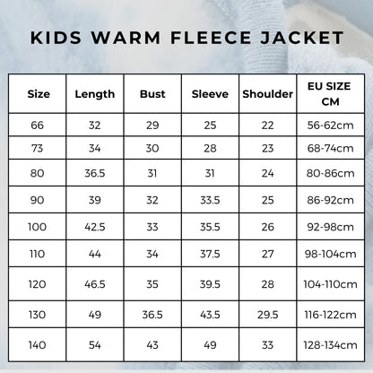 Kids Warm Fleece Jacket size